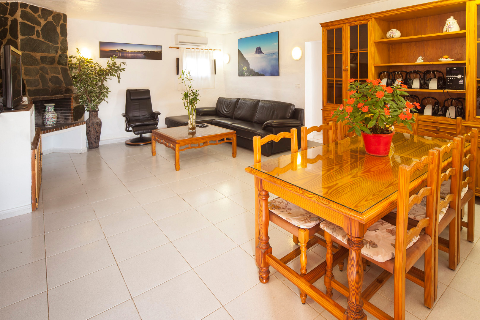 interior living room of a rental house in ibiza